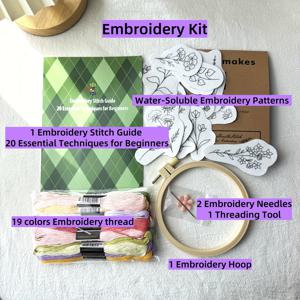 TEMU 15개 야생화 신선하고 아름다운 자수 키트, 데님 재킷, 청바지, 가방, 모자, 캔버스화용 올인원 DIY 자수 장식 세트, 설명서, 자수 패턴, 바늘, 실, 자수틀 포함