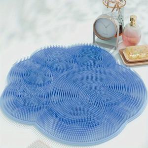 TEMU 30cm X 30cm 욕실 발 스크럽 매트, 벽에 걸 수 있는 흡착컵이 있는 대형 게으른 등 스크러버, 욕실 및 샤워용 각질 제거 발 브러시