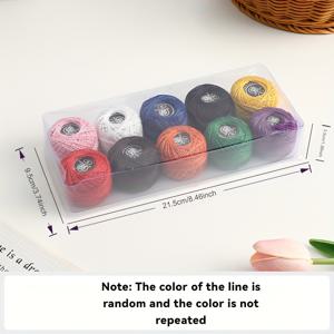 TEMU 수공예, 십자수, 코바늘 뜨개질 프로젝트에 적합한 단색 및 듀얼 컬러 실 10색 세트 (재봉 및 자수용)