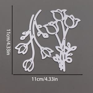 TEMU 스 및 장식 카드용 꽃 모양 금속 커팅 다이. 고품질 탄소강으로 제작된 두 가지 다른 부케 모양이 특징이며, 카드 장식, 선물, 파티 및 휴일에 적합합니다.
