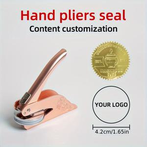 TEMU 맞춤형 사진 & 로고 엠보싱 스탬프 - 원형 디자인의 내구성 강한 금속 핸드 플라이어, 컴팩트하고 세련된 여성용 도구, 책 수집 및 공예, 문구류 선물 아이디어