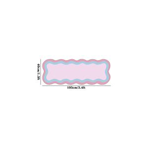 TEMU 두꺼운 10mm 고품질 인조 캐시미어 점점멈춘 바닥 1개 불규칙한 컬러 웨이브 프린트 러너 러그, 도파민 스타일의 간편한 침실 침대 옆 플러시 카펫, 홈 데코용, 스타일리시한 창의적인 옷장 복도 현관 소프트 플로어 매트