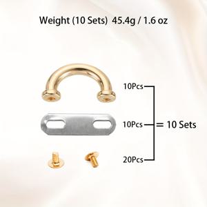 TEMU 지갑 제작용 스페이서가 있는 No. 9 아치 브리지. 아치 브리지 버클, 메탈 D링 커넥터 버클, 가방 행거 및 지갑 스트랩 제작용 26.5X15X4mm 샤클 (라이트 골든, 실버, 건메탈 색상으로 제공)