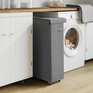TEMU 1개 럭셔리 65L 접이식 세탁바구니 휠 및 뚜껑 포함, 휴대용 직사각형 스탠딩 햄퍼, 롤링 코너 스토리지 좁은 세탁바구니, 플립탑 대용량 접이식 스토리지 바구니 - 접이식 스토리지, 4개의 회전 캐스터, 사이드 핸들 - 욕실, 세탁실, 발코니, 기숙사, 홈 오거나이제이션에 이상적인 스토리지 솔루션, 스토리지 문제 해결, 세탁바구니