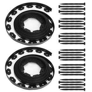 TEMU 15/30개 앵커 포함 5m/10m 조경 경계석, 무공작 정원 경계석 키트, 유연한 정원 경계석, 조경, 화단, 잔디, 마당 및 포장도로 용