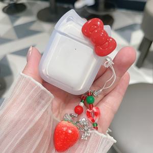 TEMU 에어팟 4 보호 케이스에 적합한 고양이 귀 리본 디자인, 에어팟 3 및 2세대 에어팟 1/2 이어폰 케이스와 호환, 트렌디하고 독특함