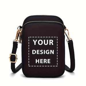 TEMU 맞춤 제작 남성용 크로스백 - 개인화 프린트 디자인, 나일론 소재, 어깨 끈, 휴대폰 및 동전 지갑, 블랙, 안전한 여행 가방 | 크로스백 | 내구성 있는 나일론 가방, 소형 크로스백, 스타일리시한 여행 및 신학기 선물, 남아용 A2에 적합