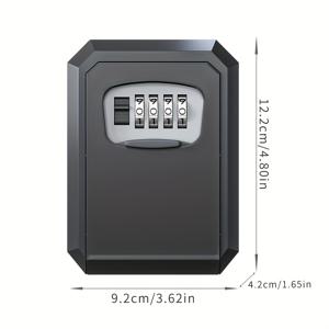 TEMU 휴대용 다이얼 잠금 금고 - 내구성 강한 보안 상자, 가정/사무실/호텔용 컴팩트 금고 - 전원 불필요, 키패드 없는 쉬운 사용 디자인, 귀중품·보석·현금·열쇠 보호, 문/책상/벽걸이 가능, 외부 키잠금함, 세련된 메탈릭 마감, 견고한 보안 장치