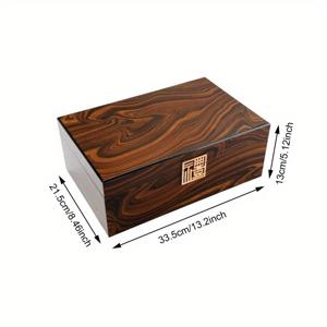 TEMU 1개 빈티지 대형 수납 상자, 정교한 나무 결 예술이 돋보이는 수제 나무 수납 상자, 할로윈 & 크리스마스 선물, 추억 & 보석 수집에 이상적, 실크처럼 부드러운 안감, 홈 데코 상자, 휴일 선물, 8000ml 초대형 용량, 보석 상자