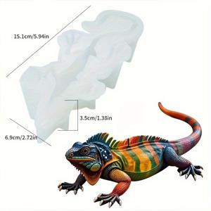 TEMU 이구아나 실리콘 캔들 몰드, 3D 이구아나 캔들 몰드, 향초, 홈 데코 플라스터 장식 및 수제 왁스 공예용 몰드