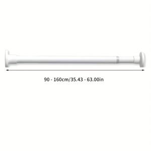 TEMU 1개 ZUEE 헤비듀티 조절형 텔레스코픽 텐션 로드 - 내장형 스프링, 펀치 프리 확장/수축 로드, 샤워 커튼, 도어 드레이프, 옷장용 - 스프링 장착 길이 조절, 드릴링 불필요