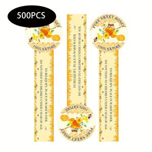 TEMU 500개 순수 꿀용 안전 보안 스티커 1x3.5인치 뚜껑 밀봉 라벨, 허위 개봉 방지 스티커 병 뚜껑 라벨
