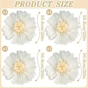 TEMU 4개입 20인치 화이트 자이언트 크레이프 티슈 페이퍼 - 벽 배경, 생일 파티, 웨딩, 신부 방 장식, 티 파티, 디저트 테이블 장식용