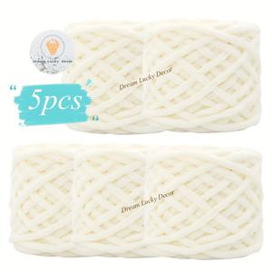 TEMU 청키 셔닐 실 5개입 (또는 475g/16.75oz) - DIY 뜨개질 및 코바늘, 스카프, 모자, 담요에 적합한 매우 부드러운 부피감 있는 플러시 두꺼운 실 - 생생한 20가지 이상의 색상, 아늑한 핸드메이드 공예용 고품질 셔닐