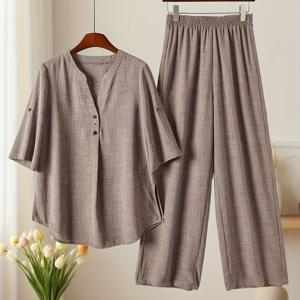 TEMU 2025 여름 신상 반팔 스타일리시 쿨 캐주얼 패션 심플 2피스 세트