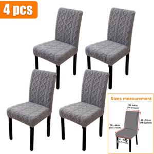 TEMU 4/6개 모던 자카드 벨벳 의자 커버, 탄성 밴드 슬립커버, 두꺼운 플러시 식탁 의자 보호대, 사계절용 고신축성 좌석 쿠션, 거실, 침실, 사무실 장식용 - 세탁기 사용 가능, 폴리에스터 95%, 스판덱스 5%