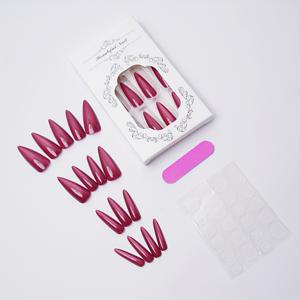 TEMU 24개 세트 롱 스틸레토 퍼플 레드 그라데이션 캣아이 팁 아크릴 프레스온 네일 XXL, 젤리 글루 1개 & 네일 파일 1개 포함, 여성용 데일리 및 파티용 손톱