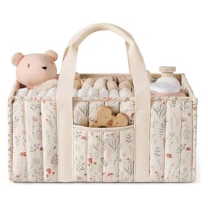 TEMU 1개 꽃무늬 기저귀 보관 바구니, 패셔너블 육아용 수납 바구니 - 가족과 친구를 위한 선물, 필수품, 캐디 스토리지 바구니 (랜덤 플로럴 패턴), 세련된 디자인, 고품질 제작, 가벼운 소재, 홈 오거나이제이션, 엄마와 신생부모를 위한 아이템