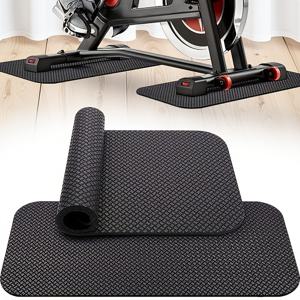 TEMU 카펫 & 하드우드 바닥용 운동용 자전거 매트 2개, 미끄럼 방지 매트, 스테이셔너리 스핀 바이크, 로잉 머신, 바이크 트레이너용 운동 매트 호환