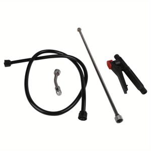 TEMU 1개 29인치 스테인리스 스틸 압력 스프레이 봉 - 펌프 액션 M18 나사형 스프레이 건, 1.1m 호스 및 차단 밸브 포함, 농업/세척용