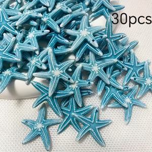 TEMU 핸드메이드 펜던트 30개 - 블루 앤 화이트 바다 테마 액세서리, 주얼리 제작, 해변 액세서리, DIY 공예용 - 내구성 있는 합성 소재, 정교한 디자인, 목걸이 및 귀걸이 참 | 바다에서 영감을 받은 장식 | 정교한 장인 정신