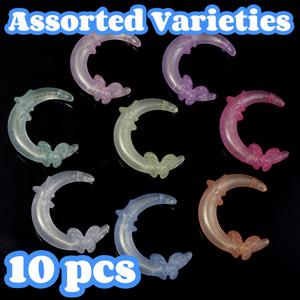 TEMU 36.5X41mm 컬러풀 아크릴 인어 공주 야광 세로 구멍 별 나비 달 비즈 10개입, 주얼리 제작, 팔찌 목걸이 펜던트, 키체인 장식, 헤어 장식, 홈 커튼, 신발 모자, 가방 장식에 적합