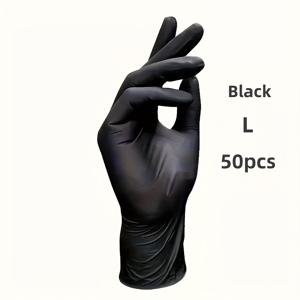 TEMU 30/50/100개 블랙 복합 나이트릴 장갑 - 일회용 장갑, 주방, 설거지, 가정 청소용, 양면 사용 가능, 라텍스 프리, 실내외 사용 가능, 주방 청소용 장갑