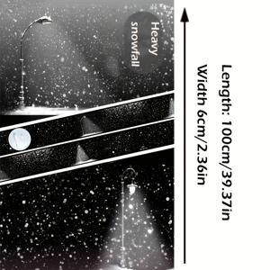 TEMU 39.37인치 길이의 '눈결' 테마 와시 테이프 스티커 (눈꽃 및 가로등 디자인), 스크랩북, 저널 장식, 스크랩북 용품, 미술 및 공예 장식 스티커에 적합