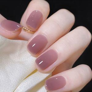 TEMU 286# 24개입 보라색 젤리 타로 파우더 네일 팁, 탈부착 가능 인조 손톱, 신상 스타일