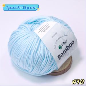 TEMU 6개입 대나무 혼방 니트 실 - 부드럽고 통기성 좋은 뜨개질, 크로셰, DIY 공예용 - 총 중량 300g