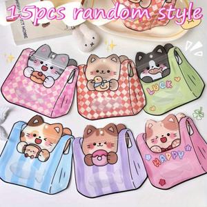 TEMU 귀여운 만화 선물 가방 15개, 백팩 패턴 지퍼백, 스탠드업 디자인, 가볍고 휴대하기 쉬움, 재사용 가능, 생일, 파티 선물 장식, 선물 교환, 고양이와 강아지 파티 용품, 생일, 크리스마스, 할로윈, 새해, 이벤트에 적합