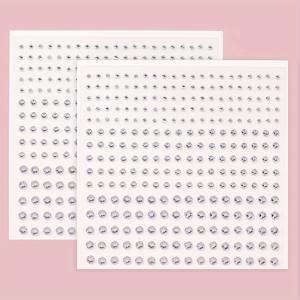 TEMU 201/402개 3D 모조 보석, 멀티그레인 멀티사이즈 은백색 라인석 - 2mm/2.5mm/3mm/4mm - DIY 음악 축제, Y2K 가면무도회용 눈 및 얼굴 장식용 라인석 스티커