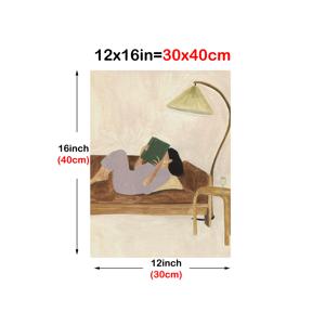 TEMU 프레임리스 수제 손그림 벽 예술품 1개 - 레트로/모던/아르데코 수직 유화, 침실용, 완벽한 선물, 부드럽고 차분한 장식, 걸이용, 따뜻하고 아늑한 집들이 또는 선물용 (액자 없음)