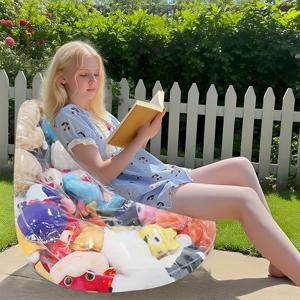 TEMU 편안한 사람들을 위한 투명 수납 소파, 인형 수납 소파 - 투명 PVC 소재로 제작, 세척 용이, 봉제 인형, 인형 및 봉제 동물에 적합 - 세척 용이하고 내구성이 뛰어남 - 인형 사진, 레저, 해변, 사무실에 이상적