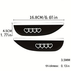 TEMU 하트 모양 자동차 거울 레인 가드 2개, 햇빛 가리개 및 눈 보호 추가 장치, 자동차 거울용 레인 커버, 차량용 날씨 보호, 자동차 애호가를 위한 필수품, 스타일리시한 블랙 앤 화이트 디자인