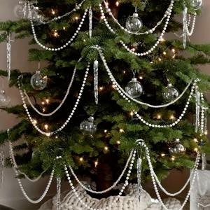 TEMU 1개, 수제 DIY 장식, 일상 홈 데코, 매달리는 진주 목걸이, 196인치 인조 진주 체인 장식, 장식품, 실내외 사용 가능, 휴일 장식, 다양한 파티 장식 및 홈 데코, 모조 진주 장식, 홈 크리스마스 장식, 웨딩 장식, 파티 장식