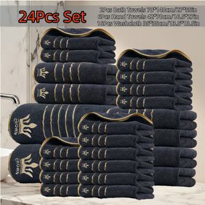 TEMU 24피스 울트라 소프트 코랄 목욕 타월 세트, 6피스 42 x 70cm 핸드 타월, 16피스 35 x 35cm 워시클로스, 2피스 70 x 140cm 목욕 타월, 빠른 건조, 빠른 흡수, 가벼움, 홈, 호텔 및 스파 사용에 완벽, 야외 피트니스, 캠핑 타월 세트 크리스마스 선물