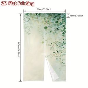 TEMU 1개, 2D 평면 인쇄 노렌 문 커튼 녹색 잎 조화 패턴 축제 일본식 문 커튼 전기 없음, 걸기 쉬움 (막대 없음) 장식/선물 세탁기 사용 가능 빛 차단 프라이버시 쉐이드 거실, 침실, 욕실, 주방용 - 집들이 결혼 선물 아이디어, 우아한 거실 커튼, 방 분리기, 전통 디자인, 장식 패널, 인테리어 , 크리스마스에 최고, 할로윈에 완벽, 2D 평면