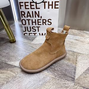 TEMU 2025년 신상 여성용 레트로 내부 키높이 슬립온 숏 부츠 여성용 무광택 표면 소프트 밑창 캐주얼 플랫 부츠 영국 스타일 부츠 학생 신발, 여성 신발