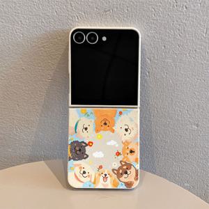 TEMU 강아지 구경 흑백 패턴 TPU 접이식 풀커버 낙하 방지 휴대폰 케이스, 삼성 갤럭시 Z 플립 7/7SE/FE용, 삼성 갤럭시 Z 플립 6용, 삼성 갤럭시 Z 플립 5용, 삼성 갤럭시 Z 플립 4용, 삼성 갤럭시 Z 플립 3 5G용, 삼성 갤럭시에 적합한 TPU 휴대폰 케이스, 풀커버 낙하 방지, 슬림하고 가벼운, 견고한 쉘, 스크래치 방지
