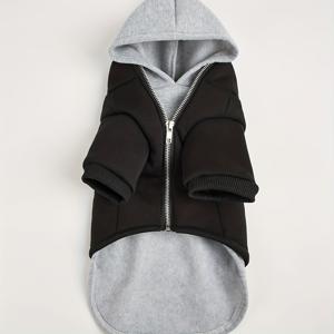 TEMU 강아지용 새로운 가을/겨울 스타일리시 투피스 따뜻한 후드티, 간편하고 패셔너블한 애견 의류