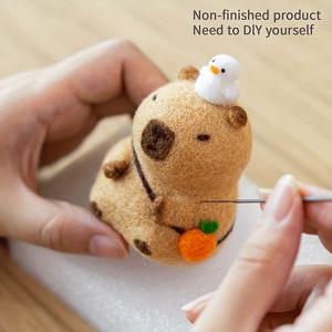 TEMU 귀여운 카피바라 울 펠트 펀치 니들 아트, 비버 랫 DIY 니들 펠팅 키트, 크리스마스 스타킹 선물용, 공예 애호가용, 휴일 선물