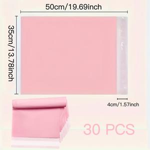 TEMU 반투명 핑크색 택배용 봉투 30/50개, 사계절용 수납백, 다기능 포장백, 냄새 차단 쓰레기 처리용 봉투, 5가지 사이즈 선택 가능, 내구성 있는 PE 소재, 경량, 고강도, 강한 하중 지지력, 자동 밀봉 디자인, 안전하고 신뢰할 수 있음, 냄새 누출 방지, 우편물 발송, 보관, 포장, 분류의 4가지 용도로 사용 가능