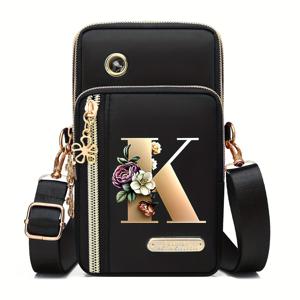 TEMU 꽃 벤 레터 Z 프린트 패션 캐주얼 숄더백 크로스바디 백 코인 지갑 신상 나일론 천 신상 휴대폰 숄더백 가방 여성 가방
