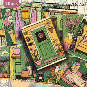 TEMU 아름다운 집이 특징인 20개 혼합 아트 인사말 카드 세트 - 4X6인치. 이 레트로 정크 저널 용지는 클래식 핀업 일러스트를 보여주며, 스크랩북 및 공예에 적합한 수집 가능한 장식 카드로 완벽합니다.