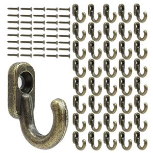 TEMU 미니 후크 40개, 16 X 13mm 벽걸이 후크, 빈티지 열쇠걸이, 싱글 후크, 나사식 소형 코트걸이, 주얼리, 가방, 수건, 욕실, 주방용