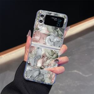 TEMU 휴대폰 케이스 - 가볍고 스타일리시한 투명 접이식 폰 케이스, 수채화 패턴으로 디자인, 우아하고 패셔너블하며 따뜻하고 즐거운 느낌, 삼성 갤럭시 Z 플립 3/4/5/6/7에 적합하며 Z 폴드 3/4/5/6/7과 호환 가능