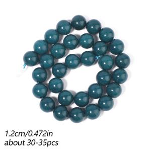 TEMU 6mm 8mm 10mm 12mm 천연석 비즈 - 매끄러운 라운드 블루-그린 칼세도니 보석, DIY 주얼리 만들기용 루즈 스페이서 비즈 & 어소트먼트, 참 팔찌, 목걸이, 귀걸이, 펜던트용 - 차분한 스톤 비딩 소품
