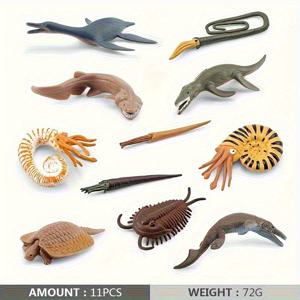 TEMU 다양한 고대 해양 생물 조각상, 선사 시대 생물 테마 장식품, 선사 시대 생물 애호가를 위한 책장 장식, 선물용