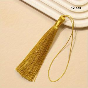 TEMU 12개/팩 22Cm 끈 매듭 매끄러운 태슬 책갈피 선물 상자 팬 선물 포장 상자 팬 키링 장식 작은 태슬 펜던트 의류 홈 텍스타일 추가 태슬 펜던트 주얼리 귀걸이 헤어 추가 재료 추가 끈 Sm